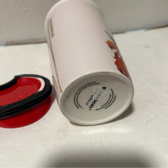 Starbucks red poppy flower ceramic coffee tumbler - Picture 6 of 6